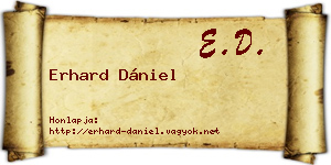 Erhard Dániel névjegykártya